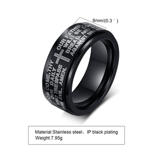Anneaux de base rotatifs de 8mm pour hommes en acier inoxydable noir décontracté <span class=keywords><strong>Alliance</strong></span> masculine élégant Punk Spinner anneaux bijoux de prière - Product Image 5