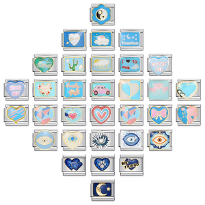 Venta al por mayor nuevas mujeres personalizadas palabras en inglés italiano encanto ajuste 9mm Acero inoxidable módulo elástico pulsera joyería - Product Image 1