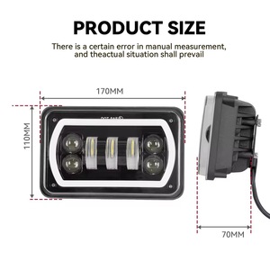 TCYATO Faro Cuadrado <span class=keywords><strong>de</strong></span> 4x6 para Vehículo Modificado con <span class=keywords><strong>Ojo</strong></span> <span class=keywords><strong>de</strong></span> Ángel y Luces <span class=keywords><strong>de</strong></span> 5 Pulgadas para Luz Alta y Baja - Product Image 5