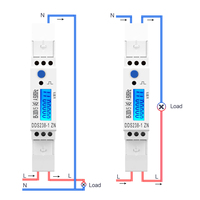 Compteur d'énergie monophasé TOMZN DDS238-1 ZN 45A sur rail DIN 80-300V, moniteur de consommation électrique, exportation et importation, wattmètre kWh
