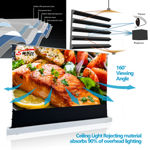 Écran de projection motorisé ALR UST de 72 à 120 pouces pour projecteur de sol, idéal pour la projection laser 4K Formovie pour cinéma maison - Product Image 4