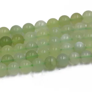 Natural loose gemstone strands 8mm Green Prehnite Loose Beads for fashion jewelry making