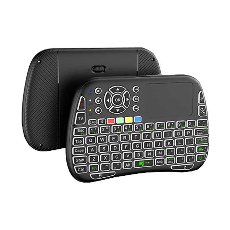 Großhandel M9 Wireless Mini-Tastatur Hintergrund beleuchtung IR-Lernen 2.4G Sprach fernbedienung Touchpad Handheld-Tastatur Für Android TV-Box