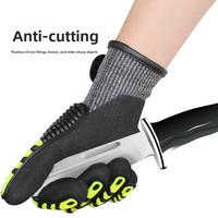 Gants anti-choc, anti-écrasement, résistance aux impacts niveau 3, résistance aux coupures, résistance à l'usure, antidérapants, texture givrée, avec manchette tricotée