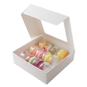 Custom dolce cibo biscotto macaron ciambelle scatola da forno kuchenbox trattare pasticcini al pascolo scatole di biscotti <span class=keywords><strong>rosa</strong></span> con coperchio trasparente - Product Image 3