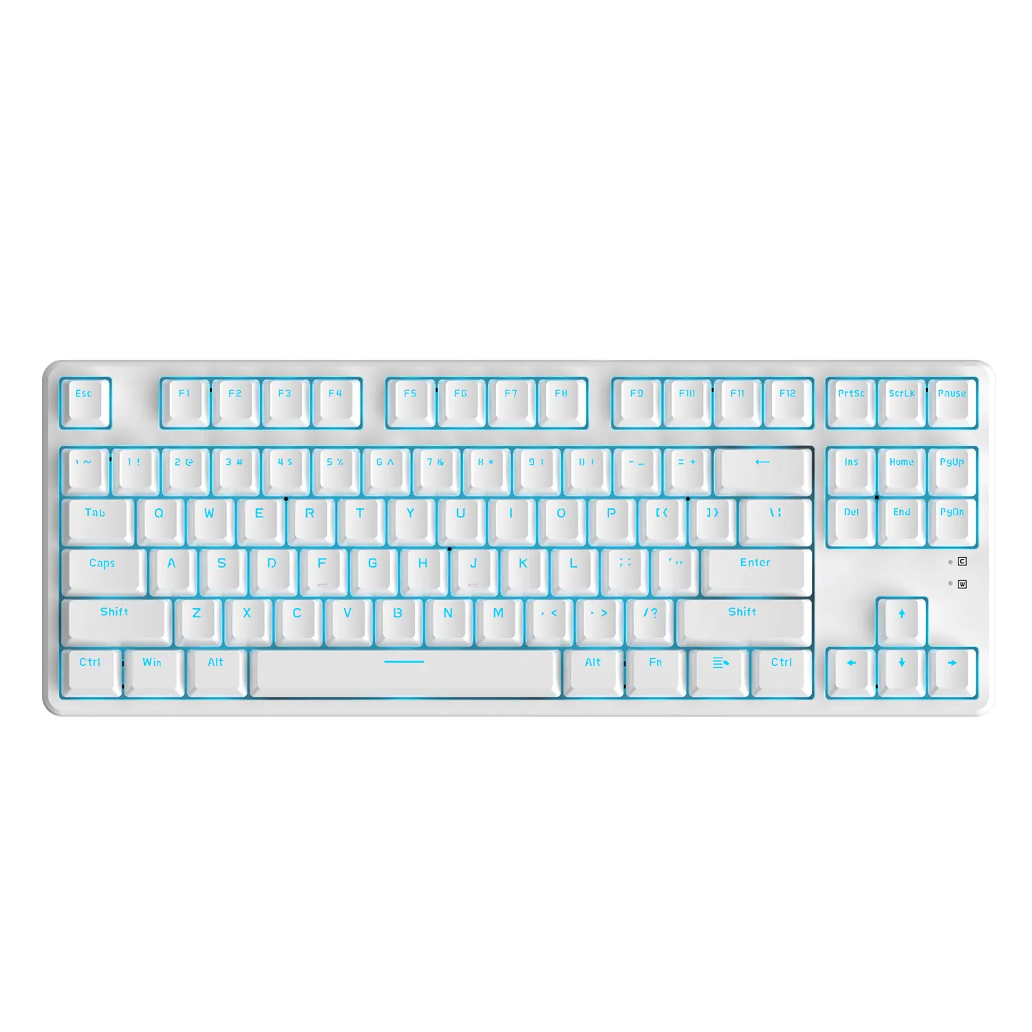 Ajazz AK873 Wired Mechanical keyboard full keys Hot swap PBT keycap 87 keys blue backlight esports keyboard white