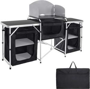 HISPEED Outdoor Portable <strong>Folding</strong> Cooking Station <strong>Table</strong> <strong>Kitchen</strong> Multifunction IGT Foldable Aluminium Camping <strong>Table</strong> - Product Image 1