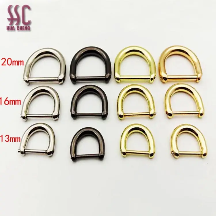 Metal D Ring Buckles Detachable Open able Handbag Leather Shoulder Hand Bag Purse Strap Belt Screw Clasp D ring