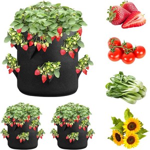 Sac de plantation <span class=keywords><strong>en</strong></span> feutre poreux personnalisé Sacs de culture de fraises de jardin <span class=keywords><strong>en</strong></span> feutre avec poignées - Product Image 1