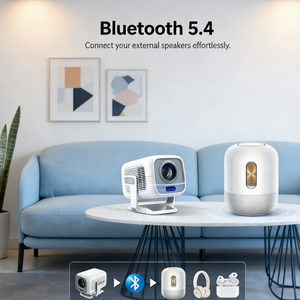 Proyector Android 14 con WiFi 6 y Bluetooth 5.4 |   Decodificación nativa 1080P 8K ≤30dB |   Proyector 4K para Cine en Casa y Videojuegos - Product Image 3