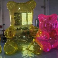 Ours gonflable scellé à l'air coloré Ours gonflable Ours de Noël transparent gonflable pour la décoration d'événements et de fêtes