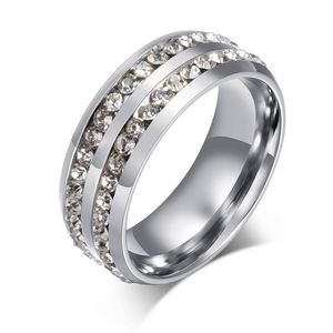 Bagues de mariage plaquées or pour homme et <span class=keywords><strong>femme</strong></span>, bagues en diamant CZ, bijoux de fiançailles en <span class=keywords><strong>acier</strong></span> <span class=keywords><strong>inoxydable</strong></span>, <span class=keywords><strong>alliance</strong></span> - Product Image 3