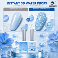 Gel de finition brillant effet goutte d'eau personnalisable, style designer français, 15 ml, pour nail art DIY UV LED, résine non toxique
