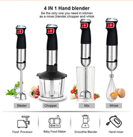 Mixeur Plongeant 1200W à Vitesse Variable, Moteur DC en Cuivre Pur 220-240V, 4 Lames en Acier Inoxydable, Commande Monoposte à Bouton Unique