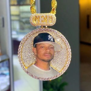 Ciondolo con foto in stile Hip Hop VVS Moissanite in argento Sterling 925 con immagine collana ciondoli e ciondoli unici - Product Image 3