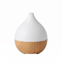 Difusor de Aromas con Base de Madera y Diseño de Gota de Agua, Humidificador Ultrasónico para el Hogar y el Dormitorio