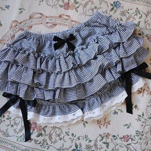 <span class=keywords><strong>Jupe</strong></span> de base volumineuse style 'Wolf-girl' à taille empire, à paillettes, à volants superposés, coupe pantalon citrouille, grande taille 132 - Product Image 1