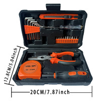 Kit d'outils multi-usages professionnel pour la réparation à domicile, 23 pièces, coffret rigide, outils en acier au carbone forgé, jeu complet de douilles à cliquet, OEM