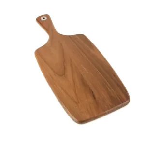 Tabla de cortar de bloque liso adorable de nogal rectangular con asa y agujero para colgar para queso de frutas y verduras