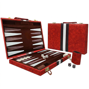 Custom Premium Quality <b>Backgammon</b> Game Set Portable Folding Travel <b>Board</b> Set with Dice Cups Classic Game for Home Family Play - Product Image 1