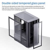 Boîtier PC de jeu de bureau ATX Mid Tower MQ avec panneau latéral en verre trempé, support de refroidissement liquide 240 mm, châssis vue sur la mer