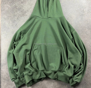 Hoodies amples et courts de qualité supérieure, sans cordon, en coton épais 480-500 g/m², vierges, pour la personnalisation - Product Image 1