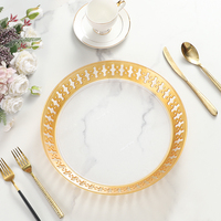 Assiettes de vaisselle rondes réutilisables PS Durable Party Wedding Décorer l'assiette de charge en plastique