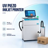 Imprimante jet d'encre UV industrielle A700 avec têtes d'impression Seiko 510/1020 de 71,8 mm pour l'impression de codes-barres, codes QR et de données variables sur carton