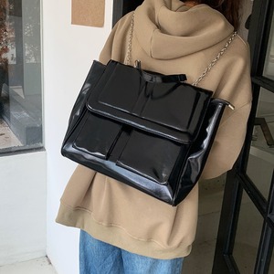 Bolso cruzado negro para mujer, bolso de mano con hebilla magnética de color sólido para uso diario - Product Image 5