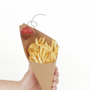 Fournisseur d'or de nourriture Frites <span class=keywords><strong>Poulet</strong></span> Emballage de boîte de papier kraft jetable - Product Image 1