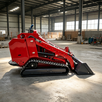 Supplier China Mini Skid Steer Loader Compact Tracked Skid Steer Loader dengan Bucket 0.15m3 untuk Lanskap