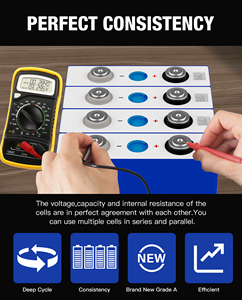 Noi STOCK 3.2V 105Ah Deep Cycle LiFePO4 celle LF105 nuovissime celle prismatiche fai da te di grado 4 - Product Image 5