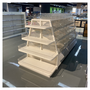 Candy And Nuts Display Rack Wood And Metal Display Shelf Supermarket Equipment For Storage Snacks Metal Candy Display Shelf