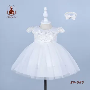 Vestido largo de fiesta de princesa para niña, Top bordado de encaje, moda china