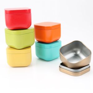 Contenedor de almacenamiento de té de tamaño de viaje de 2oz 60ml, tapa de rosca de hojalata de forma cuadrada vacía para embalaje de velas, comida, galleta cuadrada de 55x45mm - Product Image 1