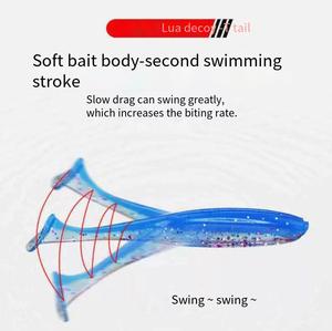 Aotuo <span class=keywords><strong>Leurre</strong></span> souple à queue en T bouclée, 5,5 cm, 6,5 cm, 7,5 cm, 100 pièces en sac OPP, pour la pêche au bar et au culter en eau douce - Vente chaude - Product Image 3