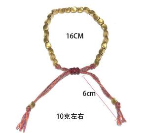 手工制作的西藏铜珠幸运绳手链，适合女士和男士，独特的棉线首饰，适合婚礼或派对的礼物 - Product Image 6