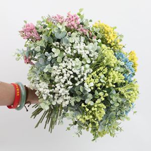 Nouveau bouquet de fleurs artificielles en eucalyptus et gypsophile, en plastique, pour mariage, décoration intérieure et accessoires de photographie - Product Image 4