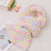 Couverture en fil chenille de célébrité d'Internet, tissée à la main, motif de boule de neige, fil teint, couverture nuageuse