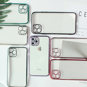 Pour <span class=keywords><strong>Iphone</strong></span> <span class=keywords><strong>11</strong></span> Pro Protéger L'appareil Photo Clair Coloré Tpu Boîtier De Téléphone Galvanisé - Product Image 3