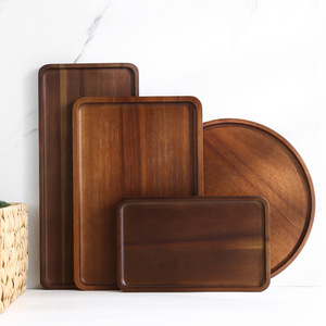 Bandeja de madera de acacia estilo japonés, bandeja rectangular de madera maciza para servir té, café, uso en hoteles - Product Image 2