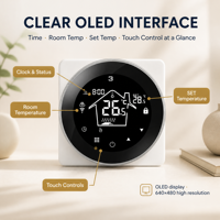 Termostato Inteligente HY312-WIFI con Pantalla Táctil Redonda, Control Remoto, Compatible con la Aplicación Tuya, Google Alexa