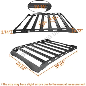 ULON Factory Price Roof Rack Top Luggage Basket Cargo Carriers For 2005-2023 Toyota Tacoma Double Cab Pickup