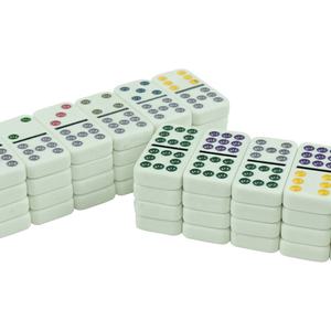 Venta al por mayor de dominó blanco personalizado tren mexicano doble 12 puntos de colores dominó Almacenamiento en caja de <span class=keywords><strong>lata</strong></span> personalizada juego de mesa - Product Image 4