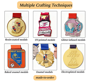 Medallas y <span class=keywords><strong>trofeos</strong></span>, venta al por mayor, diseño barato, tu propia aleación de zinc en blanco, Premio de Oro 3D, Maratón, correr, medallas de fútbol de Metal personalizadas - Product Image 2