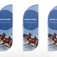 Drapeau de plage personnalisé en polyester imprimé numériquement, certifié TUV, pour sports nautiques, surf et bannière volante, avec support transversal résistant à l'eau