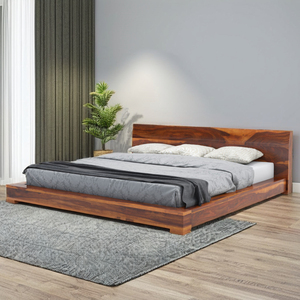Premium Modern Minimalist King <b>Bed</b> Solid Wood <b>With</b> Low Footboard for Bedroom & Home Furniture Minimalist <b>Bed</b> Modern <b>Bed</b> Te - Product Image 1