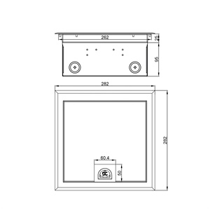 Boîtier de sol encastré avec mécanisme de fermeture sécurisée et couvercle étanche en acier inoxydable pour les intérieurs de bureaux modernes - Product Image 6