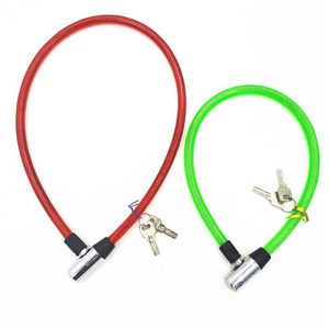 Candado de cable de acero para bicicleta, candado antirrobo con llave para bicicleta, vehículo eléctrico, protección de seguridad duradera, 120cm, color rojo y verde - Product Image 1