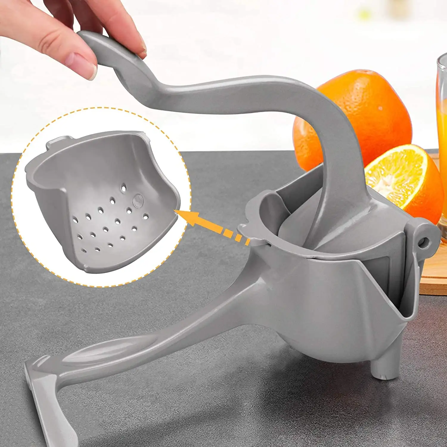 Tragbarer Zitronen-Orangen-Zuckerrohr-Quetscher 304 Edelstahl-Hands aft presse Press Extractor Mini Manual Citrus Juicer